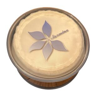 Vintage 5oz Rexall Jasmine Dusting Powder Container with Puff USA made NOS